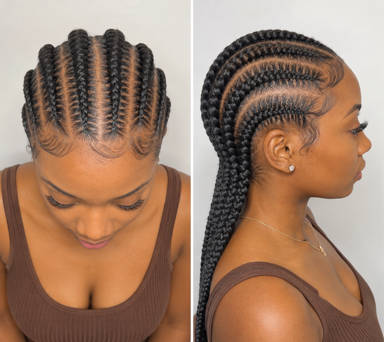 Straight 8 Feed-in Stitch Cornrows