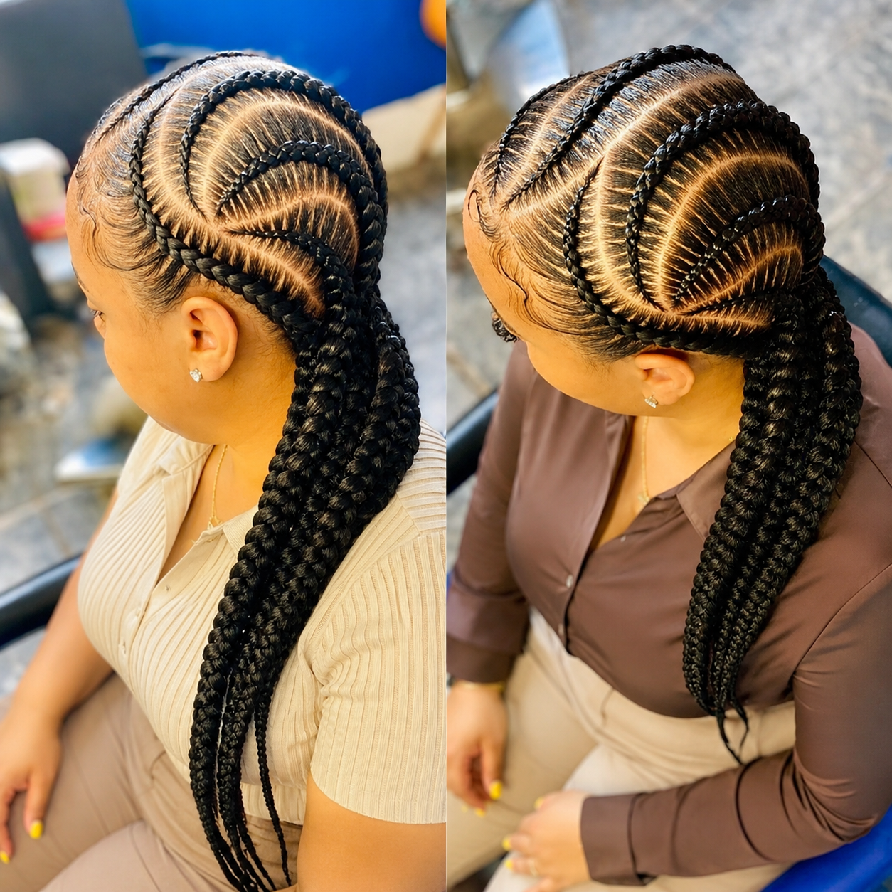 8 Feed-in Stitch Cornrows
